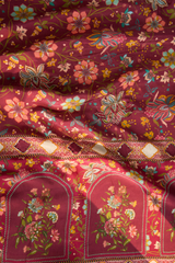 Surkh Baagh Suit Set – Unstitched Cotton Silk 3-Piece Set