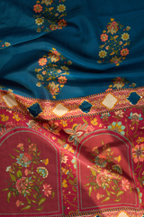 Baagh-e-Neel Unstitched Cotton Silk 3 Piece Suit Set