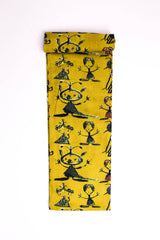 Single Fabric - Dancing Folk on Mustard