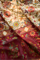 Unstitched fabric floral printed