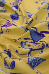 Single Fabric - Dancing Folk on Mustard