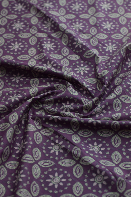 Purple fabric with floral patterns