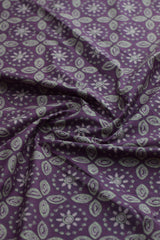 Purple fabric with floral patterns