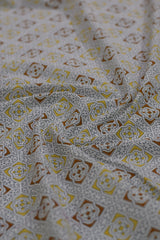 Close-up of patterned fabric with intricate design