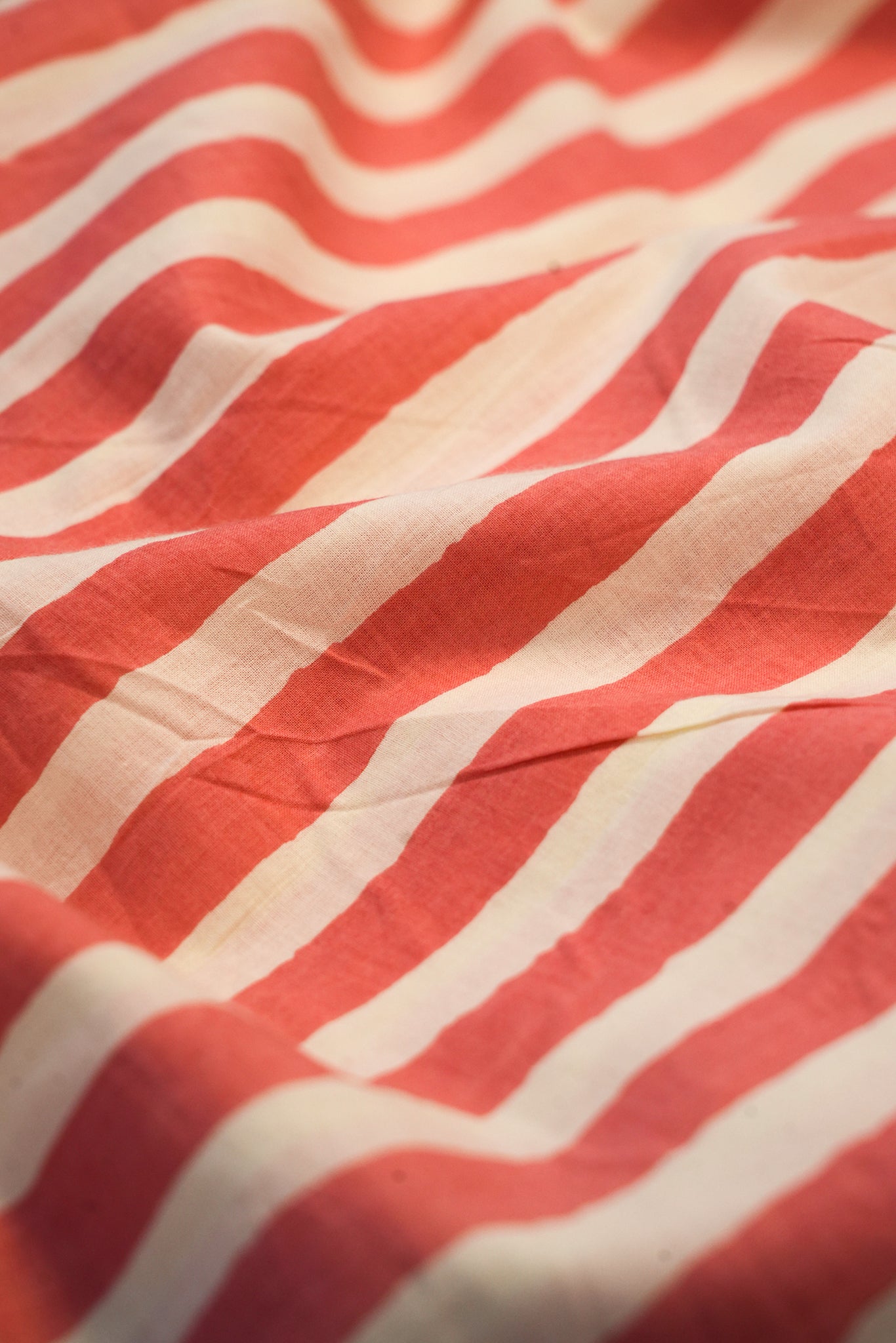 Close-up of red and white striped fabric