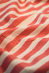 Close-up of red and white striped fabric