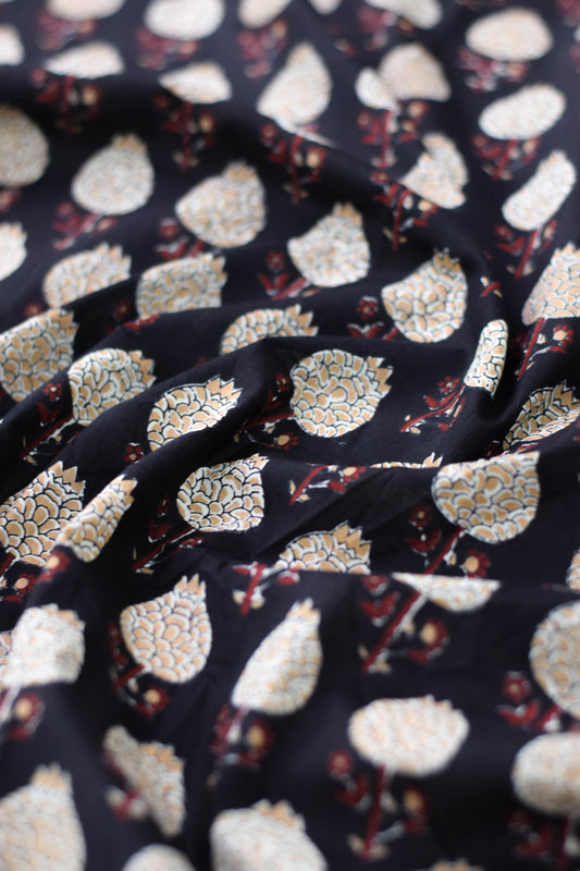 Close-up of fabric with intricate pattern on dark background