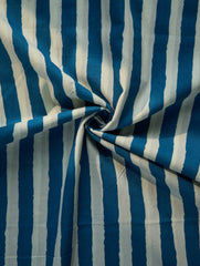 Close-up of blue and white striped fabric