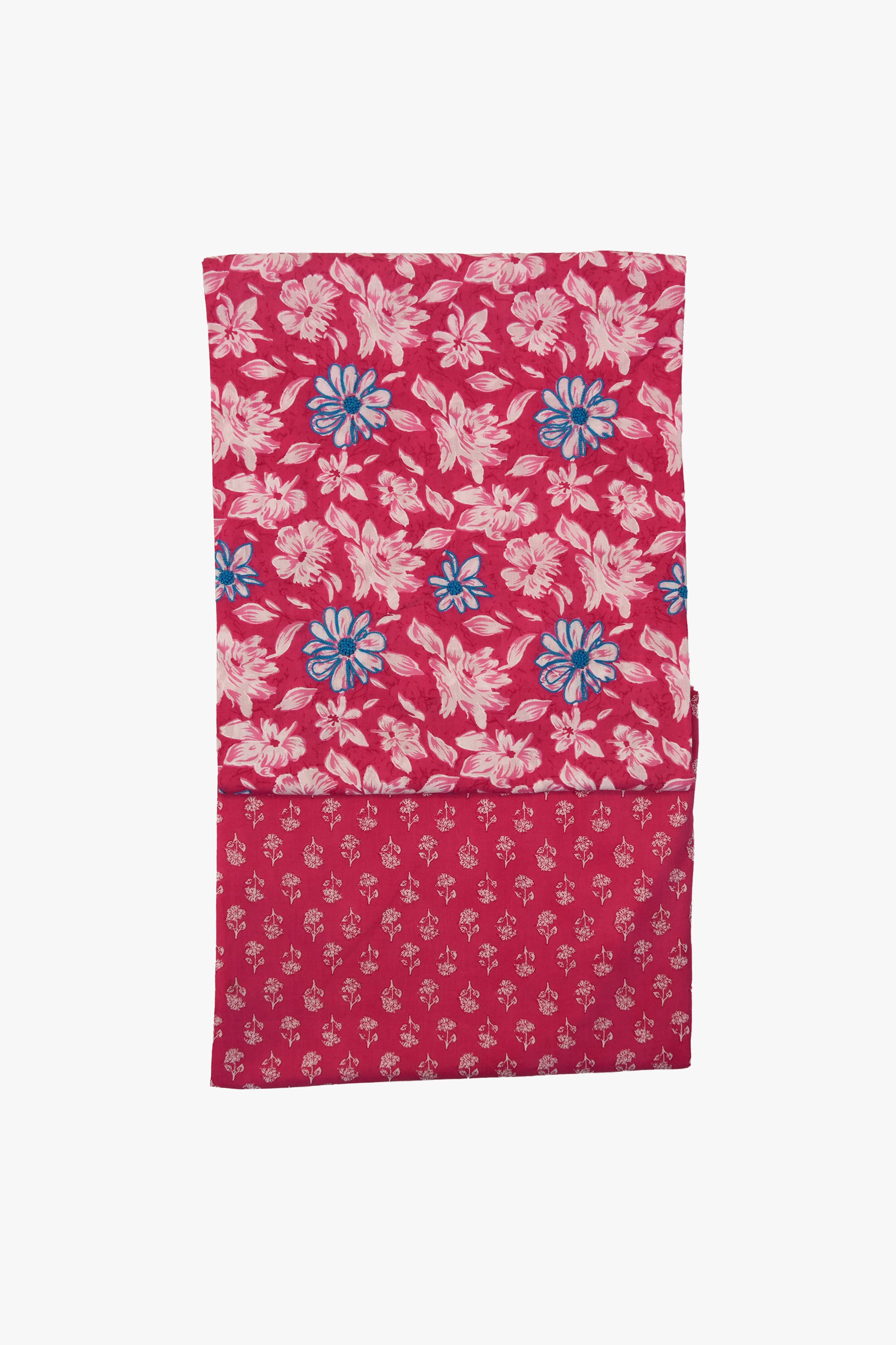 Floral patterned fabric on a white background