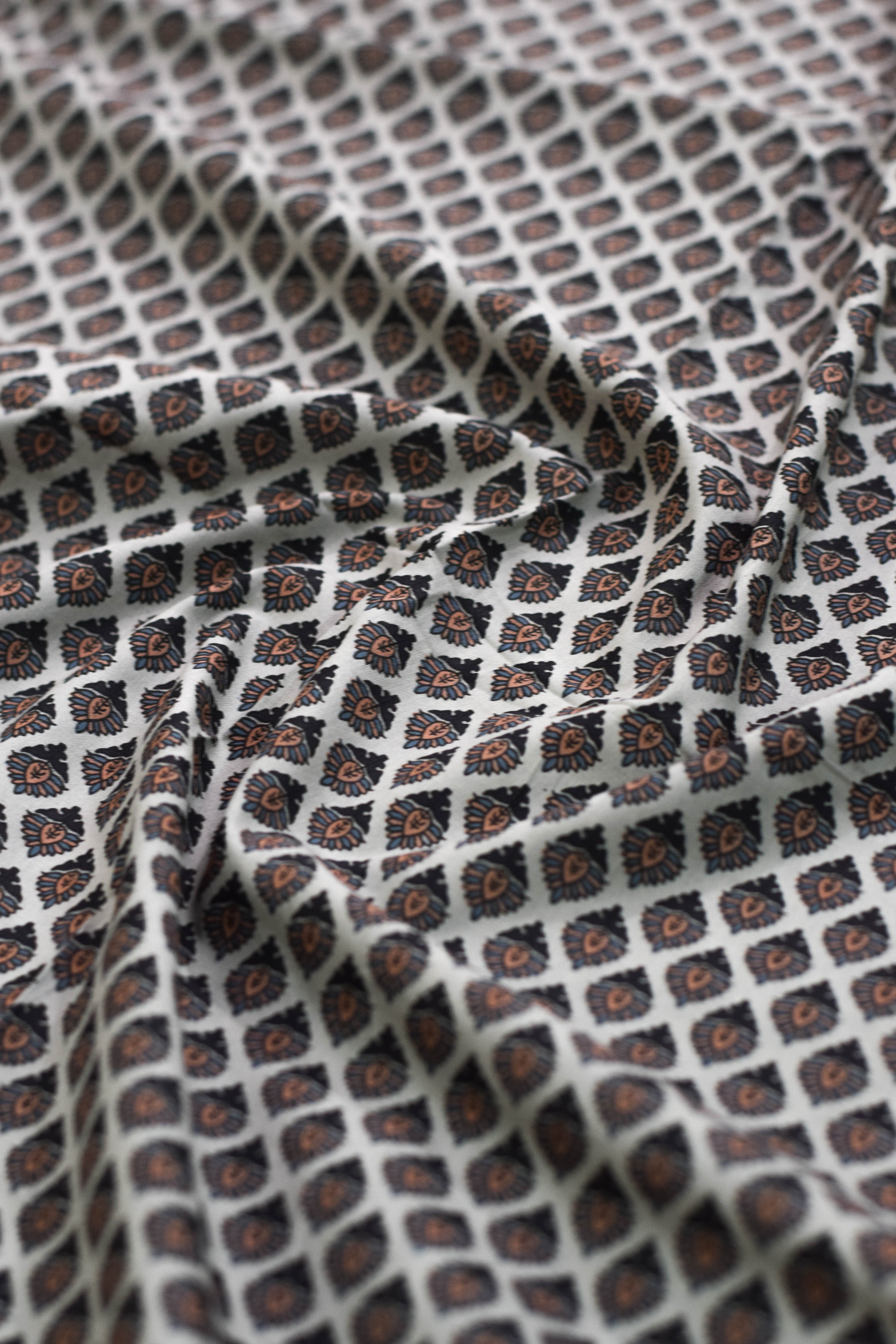 Close-up of patterned fabric with geometric design