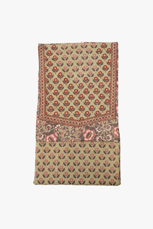 Decorative fabric with floral pattern on a white background
